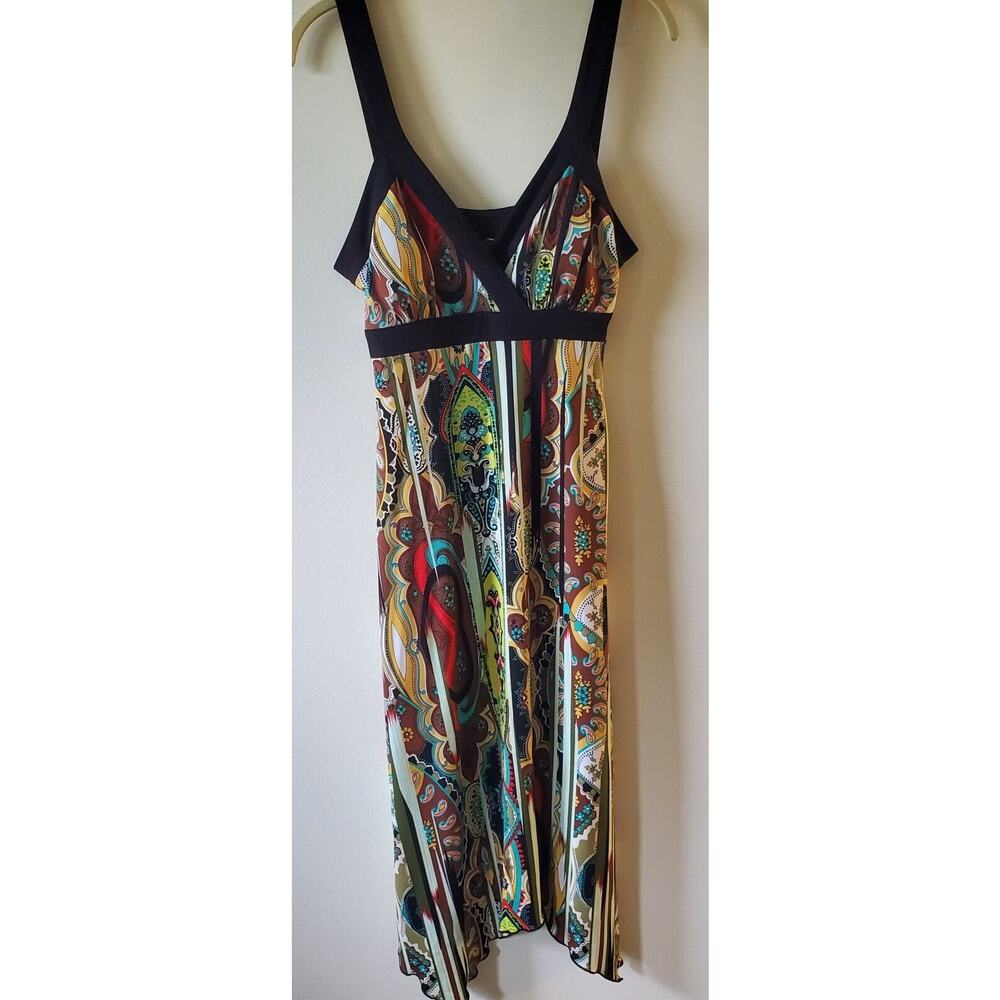 AB Studio Womens Midi Dress Size 8 Sleeveless Retro Tie Back 90's Y2K